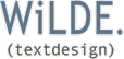 Logo WiLDE. (textdesign)